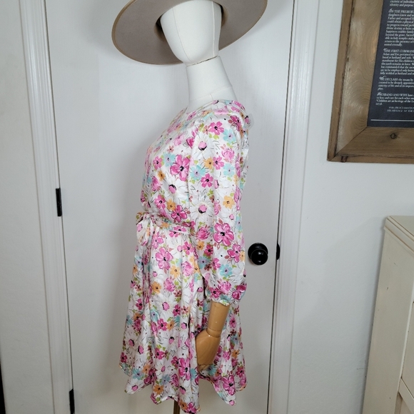 Hayden Los Angeles Pink Fit & Flare Spring Floral Dress Size Small - Picture 5 of 13